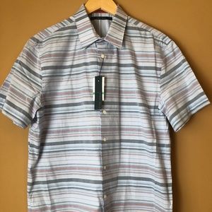 Mens Perry Ellis SS button up shirt, L